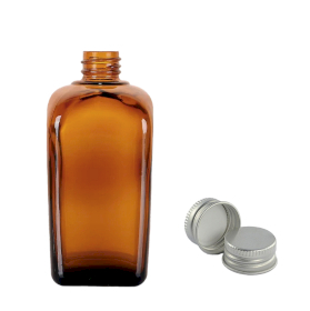 48x 100ml Braunglasflasche mit Aluminiumverschluss