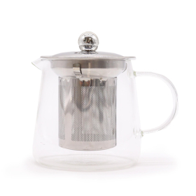 Teekanne aus Glas mit Sieb - Flaschenform - 350 ml