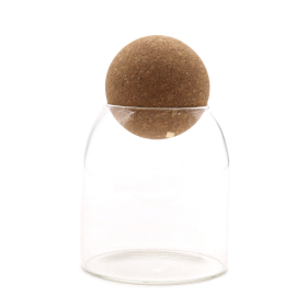 Glasgefäß mit Korkkugel- Klar - 10cm
