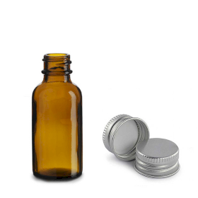 120x 30ml Boston-Flasche aus bernsteinfarbenem Glas mit Aluminiumverschluss