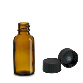 120x 30ml Braune Boston-Glasflasche mit schwarzem Kunststoffverschluss