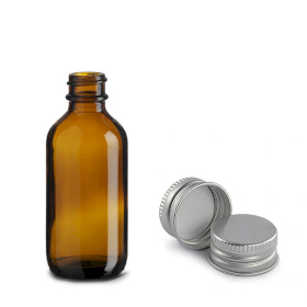 80x 60ml Boston-Flasche aus bernsteinfarbenem Glas mit Aluminiumverschluss