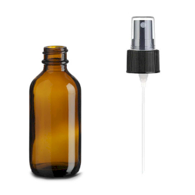80x 60ml Boston-Flasche aus bernsteinfarbenem Glas mit Sprühverschluss aus schwarzem Kunststoff