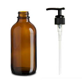 48x 230ml Boston-Flasche aus bernsteinfarbenem Glas mit Sprühverschluss aus schwarzem Kunststoff