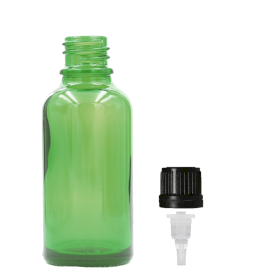88x 50 ml grüne Tropfflasche aus Glas mit Tropfverschluss