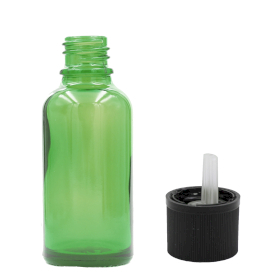 88x 50 ml Tropfflasche aus grünem Glas mit kindersicherem Tropfverschluss