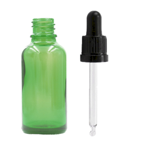 88x 50 ml Tropfflasche aus grünem Glas mit schwarzer T/E-Pipette