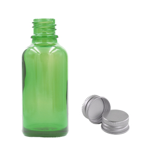 88x 50 ml grüne Tropfflasche aus Glas mit Aluminiumkappe