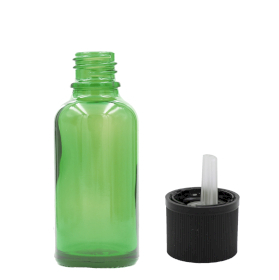 255x 5 ml Tropfflasche aus grünem Glas mit kindersicherem Tropfverschluss