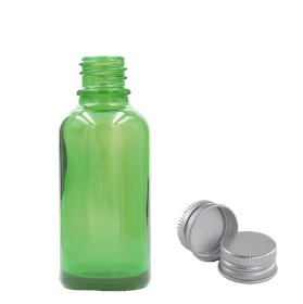 255x 5 ml grüne Tropfflasche aus Glas mit Aluminiumkappe