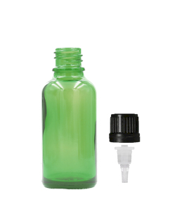 156x 15 ml grüne Tropfflasche aus Glas mit Tropfverschluss
