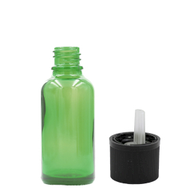 156x 15 ml grüne Tropfflasche aus Glas mit kindersicherem Tropfverschluss