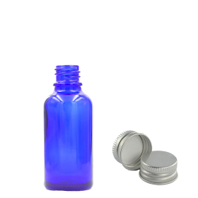 70x 100 ml blaue Tropfflasche aus Glas mit Aluminiumkappe