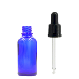 110x 30 ml blaue Tropfflasche aus Glas mit schwarzer T/E-Pipette