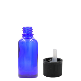 70x 100 ml blaue Tropfflasche aus Glas mit kindersicherem Tropfverschluss