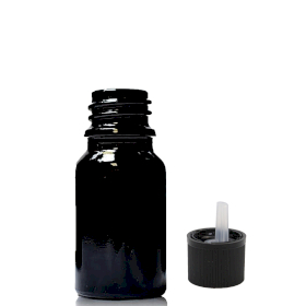 255x 5ml Schwarze Tropfflasche aus Glas mit kindersicherem Tropfverschluss