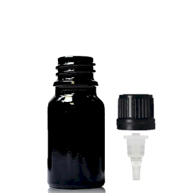 255x 5 ml schwarze Tropfflasche aus Glas mit Tropfverschluss