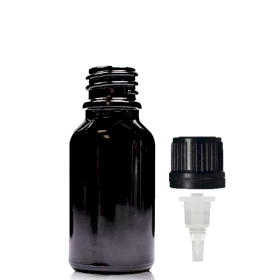 156x 15 ml schwarze Tropfflasche aus Glas mit Tropfverschluss
