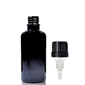 110x 30 ml schwarze Tropfflasche aus Glas mit Tropfverschluss