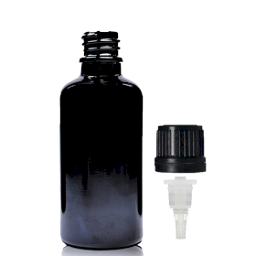 88x 50 ml schwarze Tropfflasche aus Glas mit Tropfverschluss
