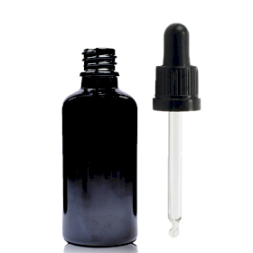 156x 15ml schwarze Tropfflasche aus Glas mit schwarzer T/E-Pipette