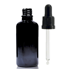 110x 30ml schwarze Tropfflasche aus Glas mit schwarzer T/E-Pipette