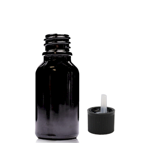 156x 15ml Schwarze Tropfflasche aus Glas mit kindersicherem Tropfverschluss