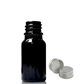 192x 10ml Schwarze Tropfflasche aus Glas mit Aluminiumkappe