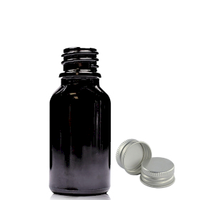 156x 15ml Schwarze Tropfflasche aus Glas mit Aluminiumkappe