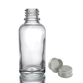 110x 30 ml Tropfflasche aus klarem Glas mit Aluminiumkappe