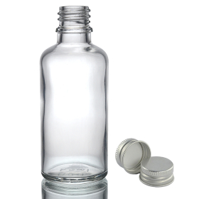 168x 100 ml Tropfflasche aus klarem Glas mit Aluminiumkappe