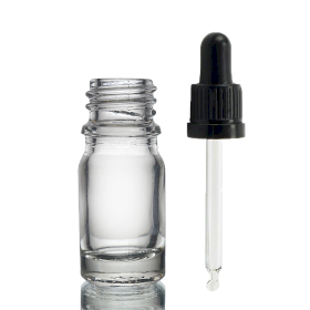 255x 5 ml Tropfflasche aus Klarglas mit klarer T/E-Pipette