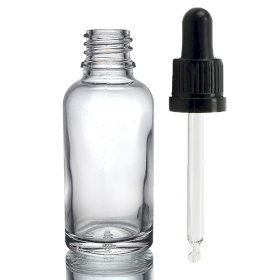 110x 30 ml Tropfflasche aus Klarglas mit klarer T/E-Pipette
