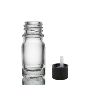255x 5 ml Tropfflasche aus Klarglas mit kindersicherem Tropfverschluss