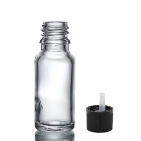 156x 15 ml Tropfflasche aus Klarglas mit kindersicherem Tropfverschluss
