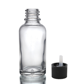 110x 30 ml Tropfflasche aus Klarglas mit kindersicherem Tropfverschluss