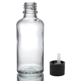 168x 100 ml Tropfflasche aus Klarglas mit kindersicherer Tropfkappe