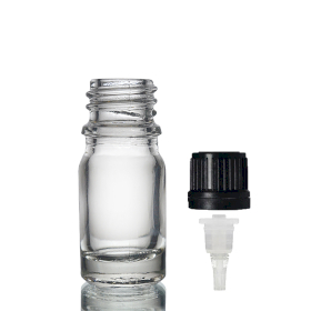 255x 5 ml Tropfflasche aus Klarglas mit Tropfverschluss
