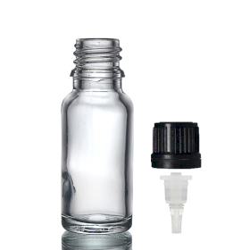 156x 15 ml Tropfflasche aus klarem Glas mit Tropfverschluss