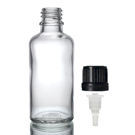 88x 50 ml Tropfflasche aus Klarglas mit Tropfverschluss