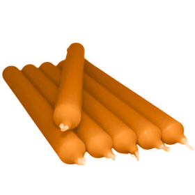 100x Orange Tafelkerzen