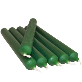 100x Dunkelgrüne Tafelkerzen