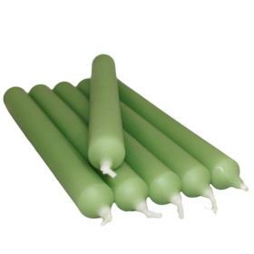 100x Olivfarbene Tafelkerzen