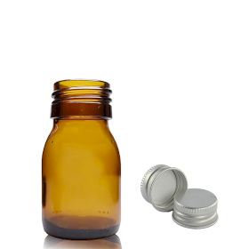 110x 30 ml Medizinflasche aus Braunglas mit Aluminiumverschluss