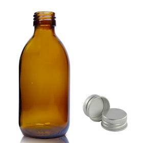 54x 250 ml Medizinflasche aus Braunglas mit Aluminiumverschluss