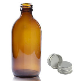 40x 300 ml Medizinflasche aus Braunglas mit Aluminiumverschluss