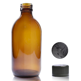 40x 300 ml Medizinflasche aus Braunglas mit kindersicherem Verschluss