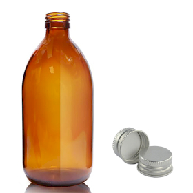 30x 500 ml Medizinflasche aus Braunglas mit Aluminiumverschlussp