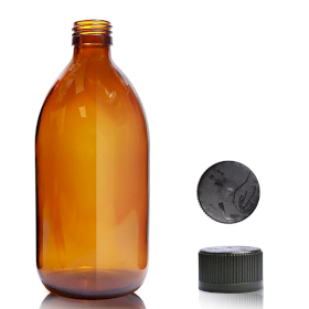 30x 500 ml Medizinflasche aus Braunglas mit kindersicherem Verschluss