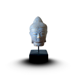 Stillness Buddhakopf auf Ständer - Grau